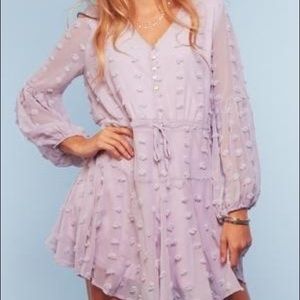 Entro Swiss Dot Lilac Dress